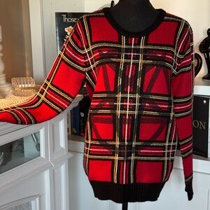 Current Mood Pentagram Plaid Sweater‎